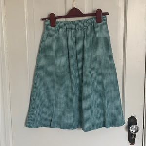 JCrew Factory Gingham Crinkle Midi Skirt